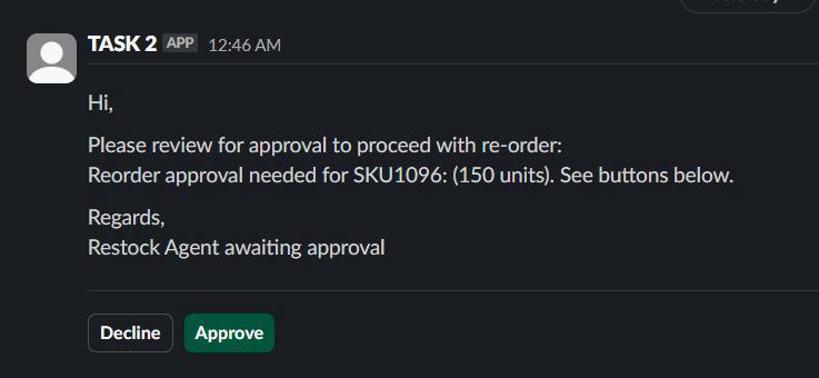 Human approval workflow for AI reorder recommendations